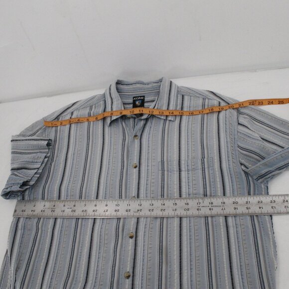 Kuhl Shirt Men’s XL seersucker Cotton Striped Hiking Short Sleeve Button Up - Picture 12 of 13